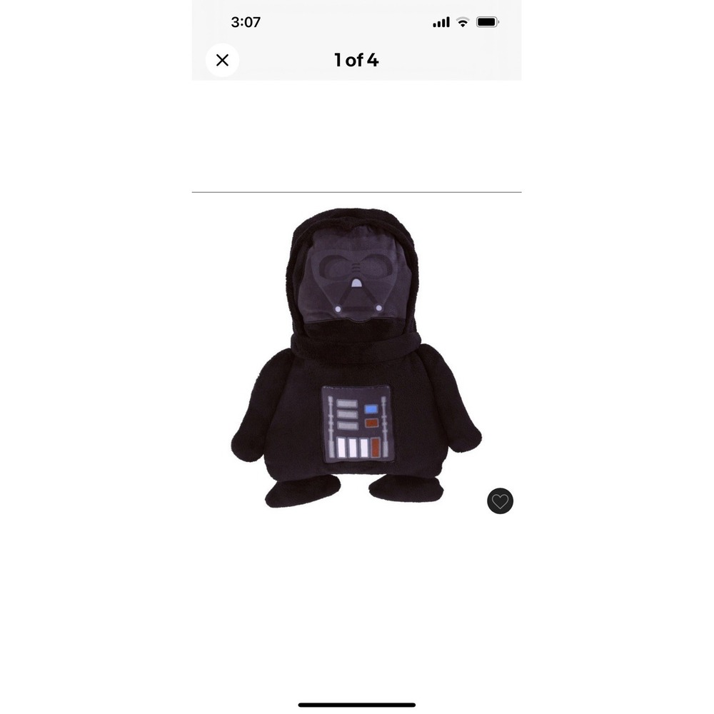 Disney Star Wars Darth Vader Plush Character Toddler Blanket 30x40 New NWT